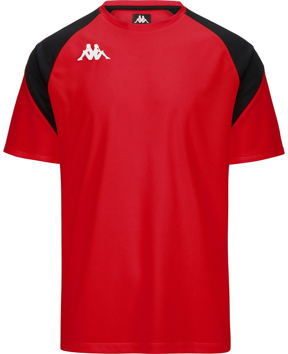 Kappa Loreto Shirt Korte Mouw Heren - Rood / Zwart | Maat: L