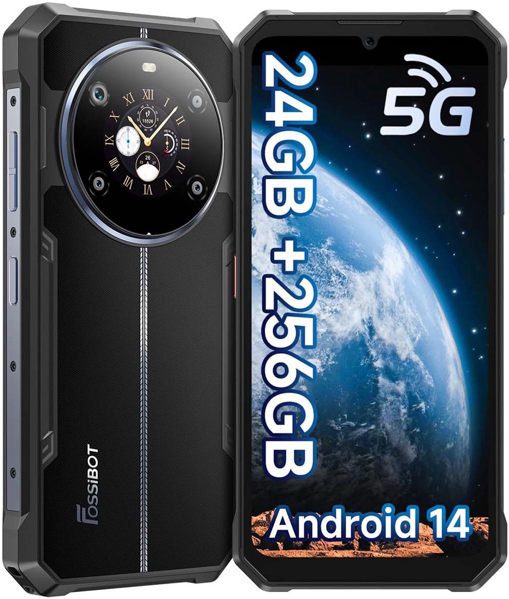 FOSSiBOT F109 Robuuste Smartphone 5G - 24GB RAM - 256GB ROM - 10600 mAh - 6,745 inch HD IPS Scherm - IP68 IP69K Outdoor Telefoon - Android 14 - GPS,NFC,Face ID,OTG