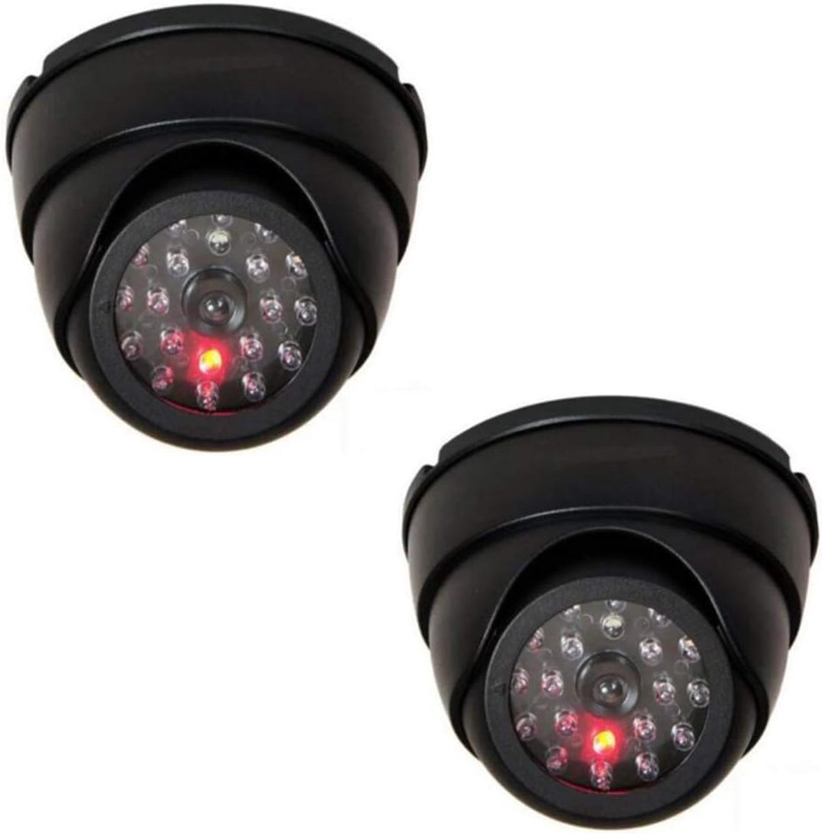 Dummy Koepelcamera - Nep Camera Set - Beveiliging Huis - Werkende LED Indicator - Diameter 97.5mm - Zwart