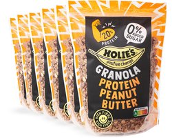 Holie's Granola Protein Peanut Butter - suikervrij eiwitrijk ontbijtgranen - 6x 350gr