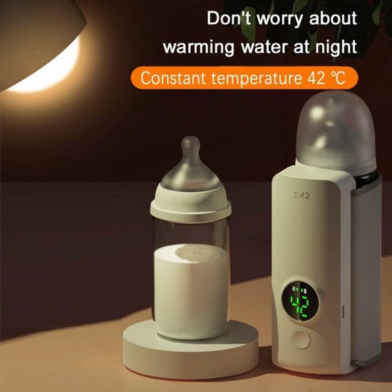 Flessenwarmer, babyvoedingwarmer, houdt babyvoeding op de juiste temperatuur, met lcd-display. — afbeelding 2