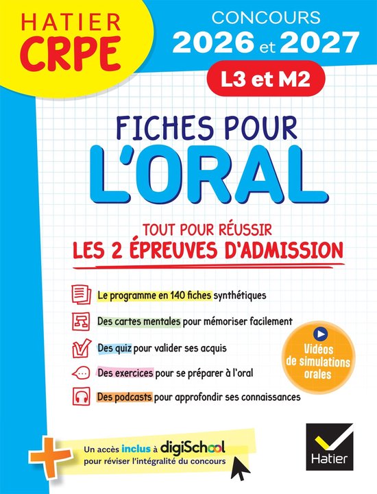 Hatier CRPE - Fiches pour l'Oral - Tout pour réussir les é ... - cover