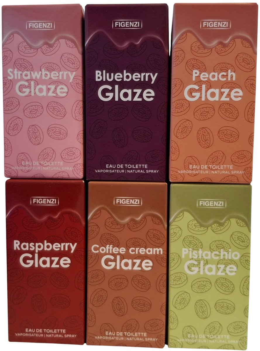 Figenzi Parfum Set 6 Stuks Glazuur Geuren Mix - 6 Verschillende geuren - 6x35ml