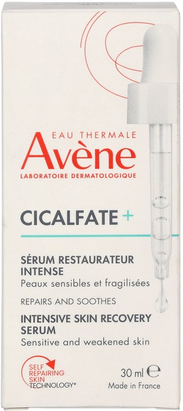 Verpakking van Avène Cicalfate+ Intensief Herstellend Serum, 30 ml.