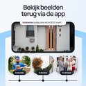 Screenshot van de Protectly app met beelden van 8, 9 en 10 oktober van een voordeur.