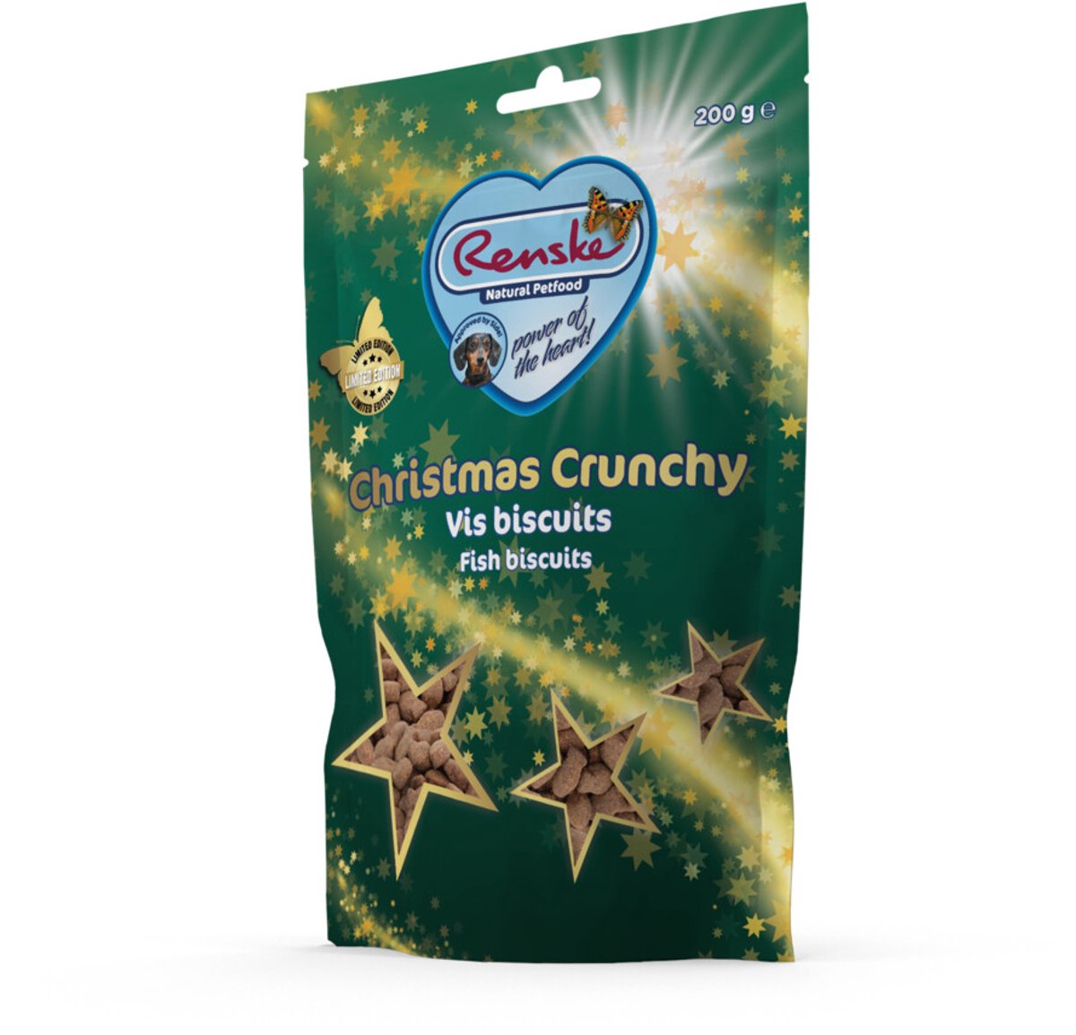 Renske Hondensnack Gezonde Beloning Hond Kerst Crunchy Zalm & Witvis & Forel - 6 x 200 gr - Voordeelverpakking
