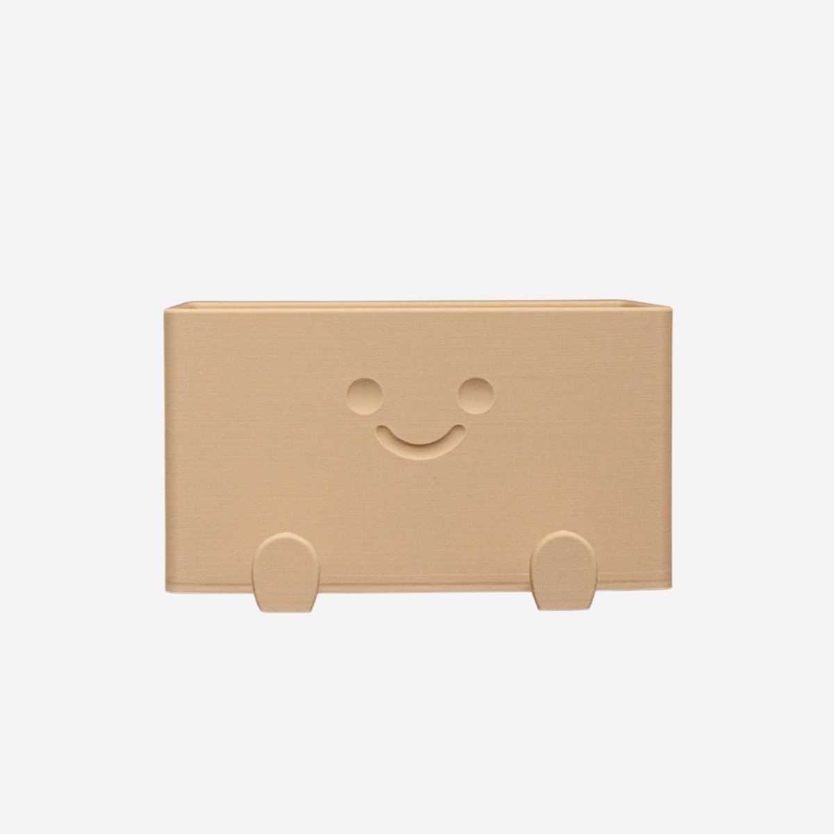PlantjeKop Bloempot met gezicht – Vrolijke design bloempot – Cartoonbloempot – Geschikt voor kamerplanten – 100% waterdicht – Rechthoek 13,5 x 8 cm – Planten met karakter – Beige | RectaKop