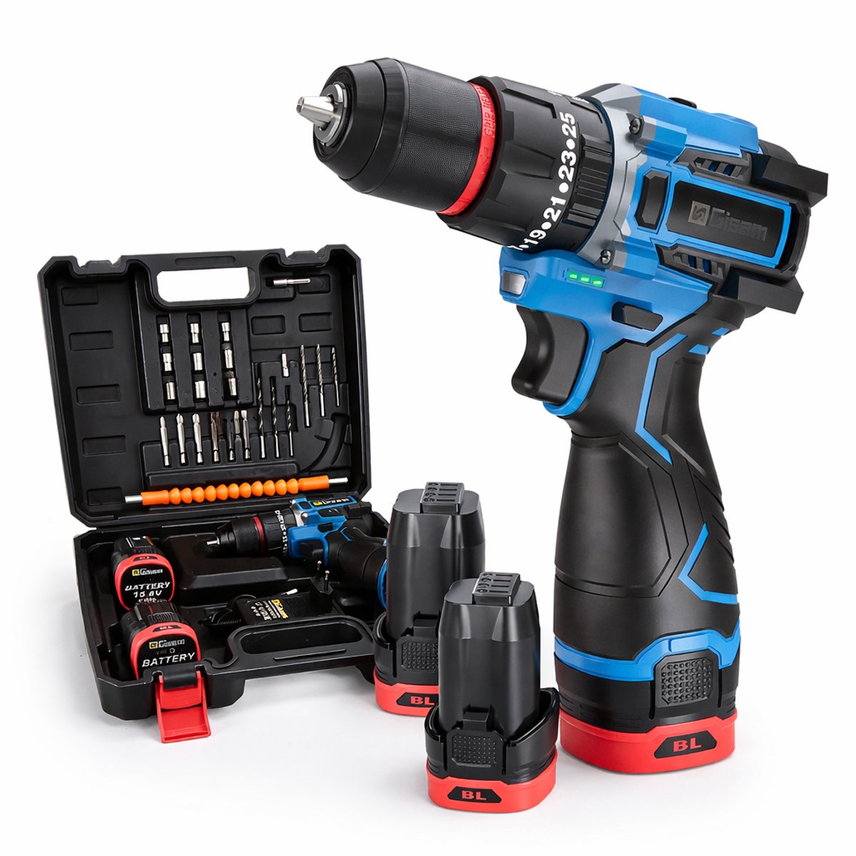 Sensova 16,8V Borstelloze Accu Boor- en Schroefmachine met 95 Nm Koppel, 25+3 Koppelstanden, 2 Snelheden, 10 mm Boorkop en Complete Accessoireset - inclusie TWEE accu's - voor Thuis en Houtbewerking
