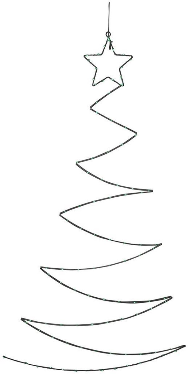 Svenska Living LED kerstboom wanddecoratie groen 100x60cm USB.