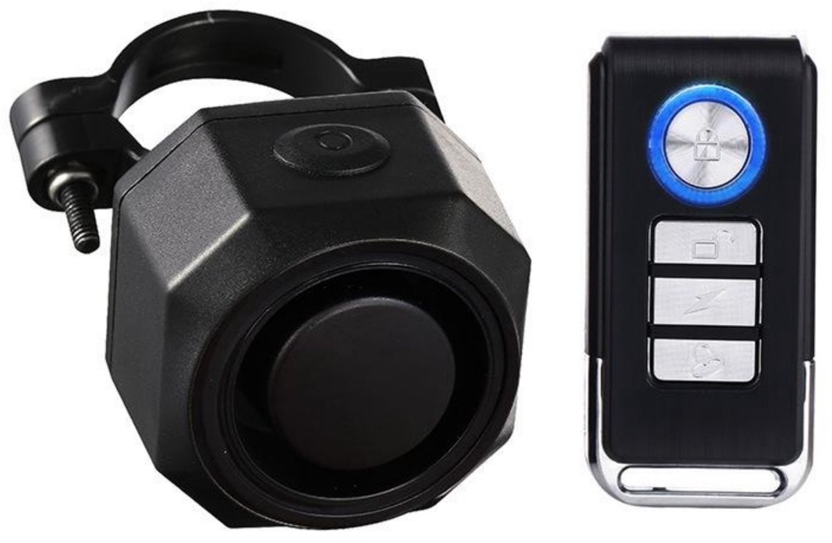 GELLDG Fietsalarm - Antidiefstalalarm voor fietsen - Antidiefstalalarm voor motoren - Draadloze trilfunctie - Met afstandsbediening en trilsensor - Geschikt voor fietsen, motoren, scooters, tassen en bagage