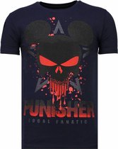 Punisher Mickey - Rhinestone T-shirt - Navy
