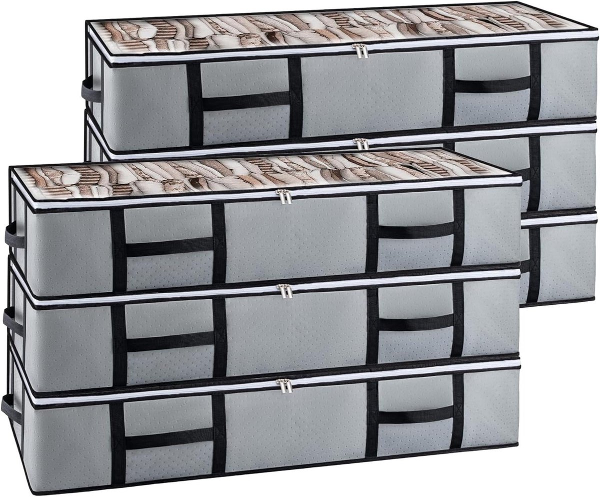 6 stuks opbergdozen met deksel - Handige opbergtassen voor dekbedden en kledingopslag