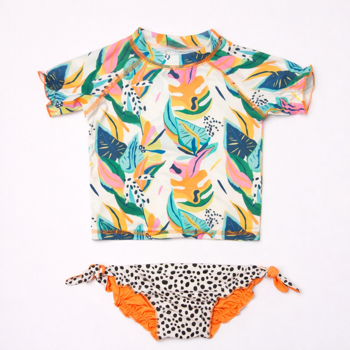 Ducksday - UV shirt - Zwemset - met omkeerbare bikinibroek - voor meisjes - UPF 50+ - Tweedelig - sneldrogend - Moana - 14 jaar — afbeelding 3