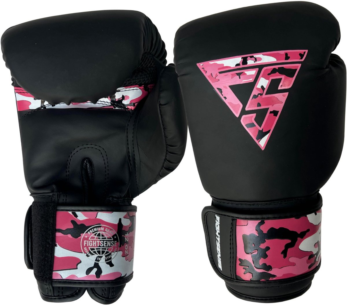FIGHTSENSE Fury Bokshandschoenen Camo Pink – PU Leer – Klittenband – Training & Sparring - 10OZ