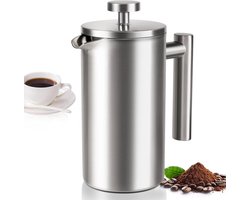 French press koffiezetapparaat – Roestvrijstalen Franse pers voor keuken en reizen – Stevig mini design – Compacte camping koffie maker