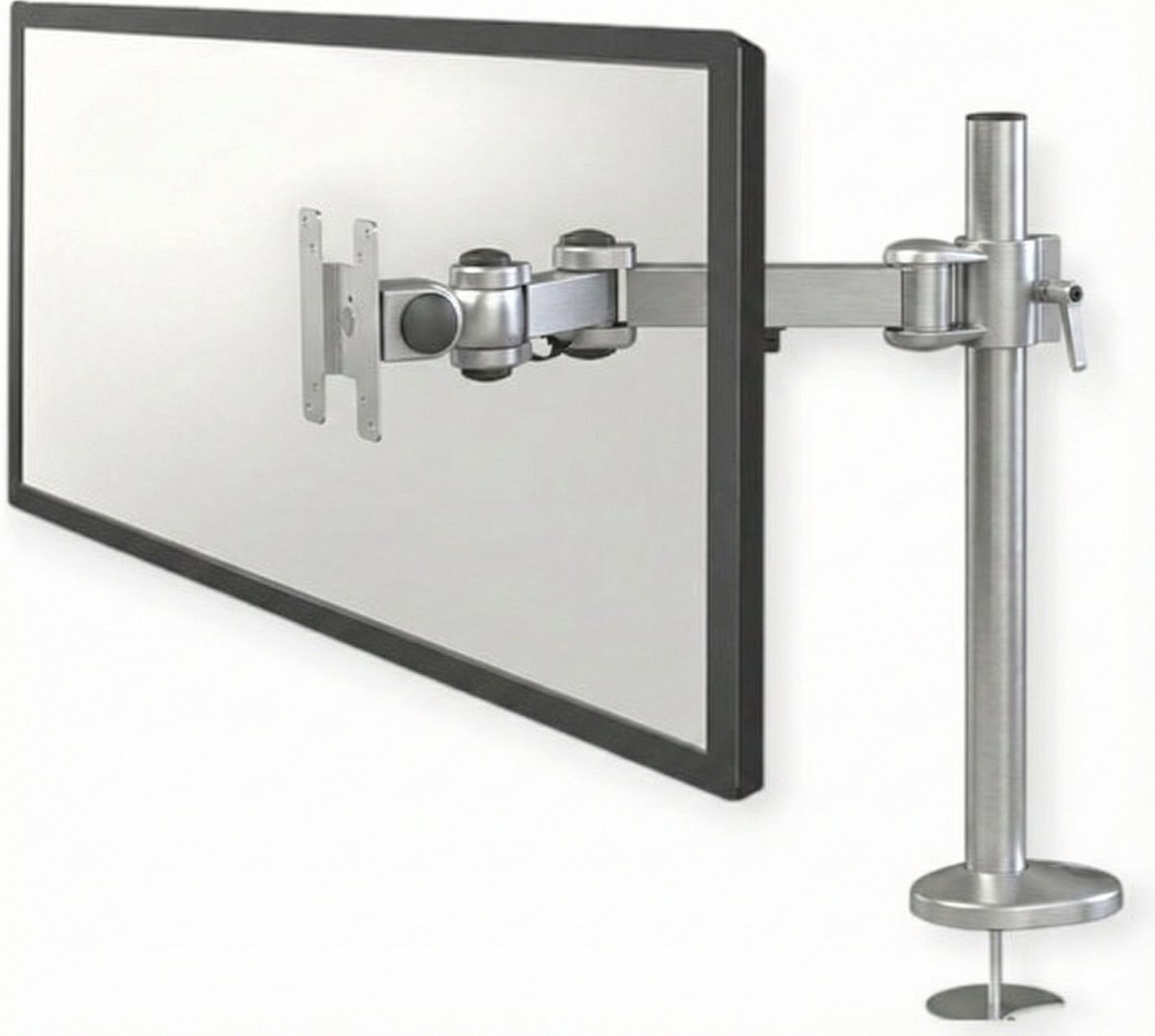 Enkele Monitorarm – Bureau Monitor Beugel – Volledig Verstelbaar – 1x 13-32 inch – VESA 75x75 / 100x100 – Zilver - Maximaal 10 Kilogram