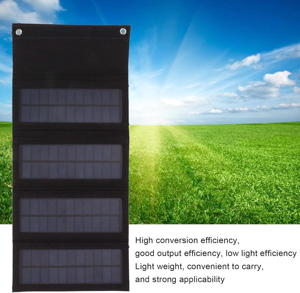 Opvouwbare zonne oplader met 4 panelen - 40W draagbare Power Bank voor smartphones en tablets - Ideaal voor kamperen en wandelen - Snelle zonne energie bron. – foto 8