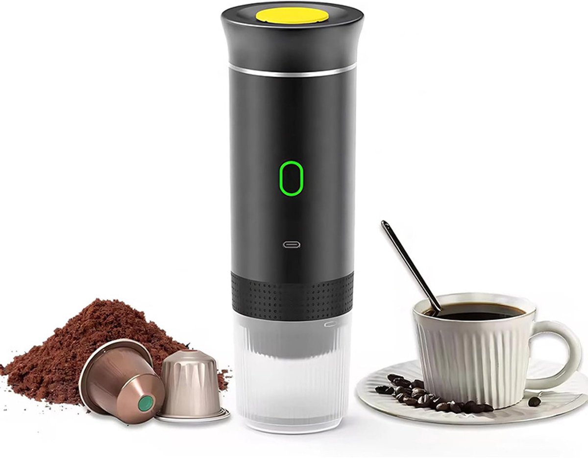 Draagbare koffiemaker, elektrische espresso machine, 3 in 1 reizen koffiezetapparaat voor camping, zelfverwarmde auto koffiezetapparaat, mini-koffiezetapparaat voor camping wandelen kantoor