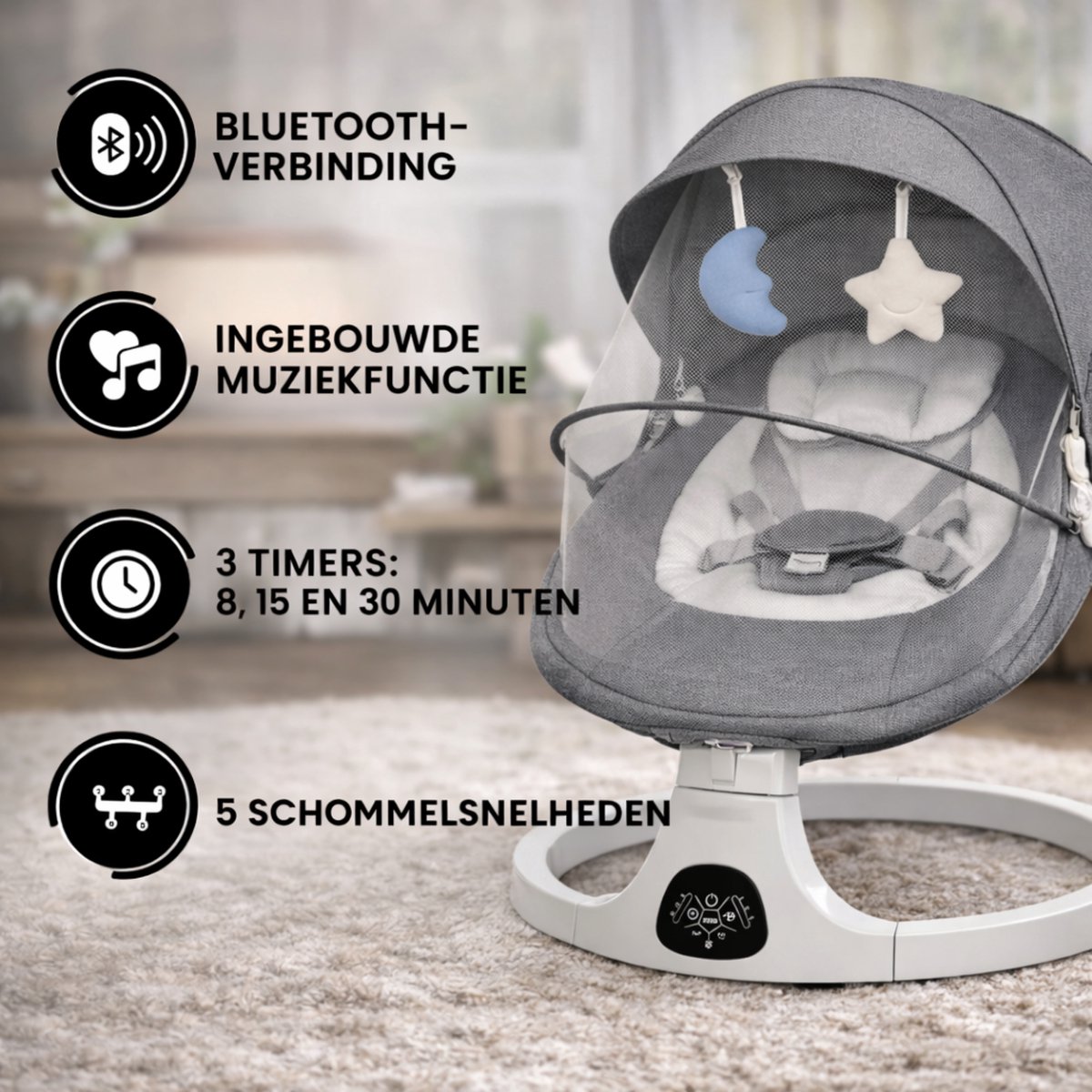 Oemmie Elektrische wipstoel - Baby swing thumbnail 6