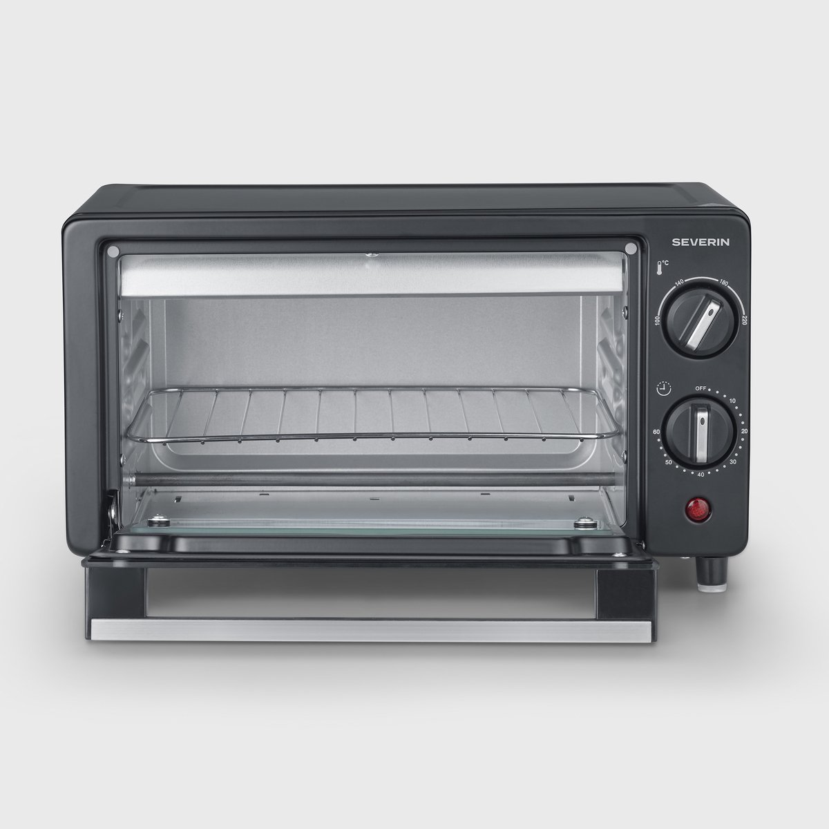 Severin TO 2062 Bak- en Toastoven – 9 Liter – 800 W – Timer – 100-220 °C – Zwart/Zilver