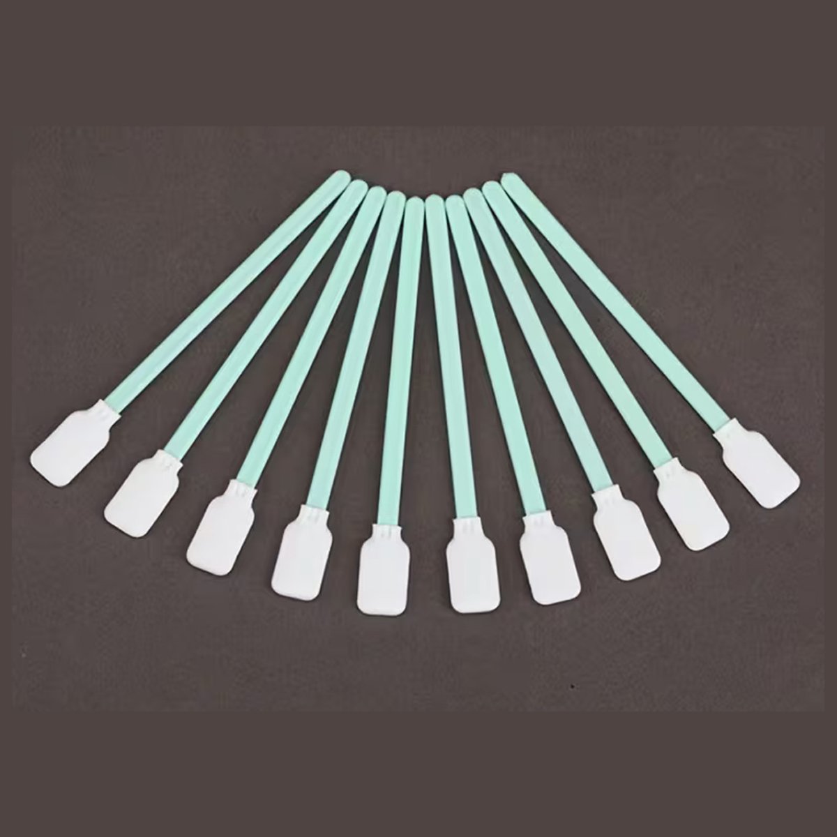 DW4Trading 10 Stuks Schoonmaak Wattenstaafje met Platte Kop en Easy-grip Handgreep Lengte 101 mm - Groen Wit
