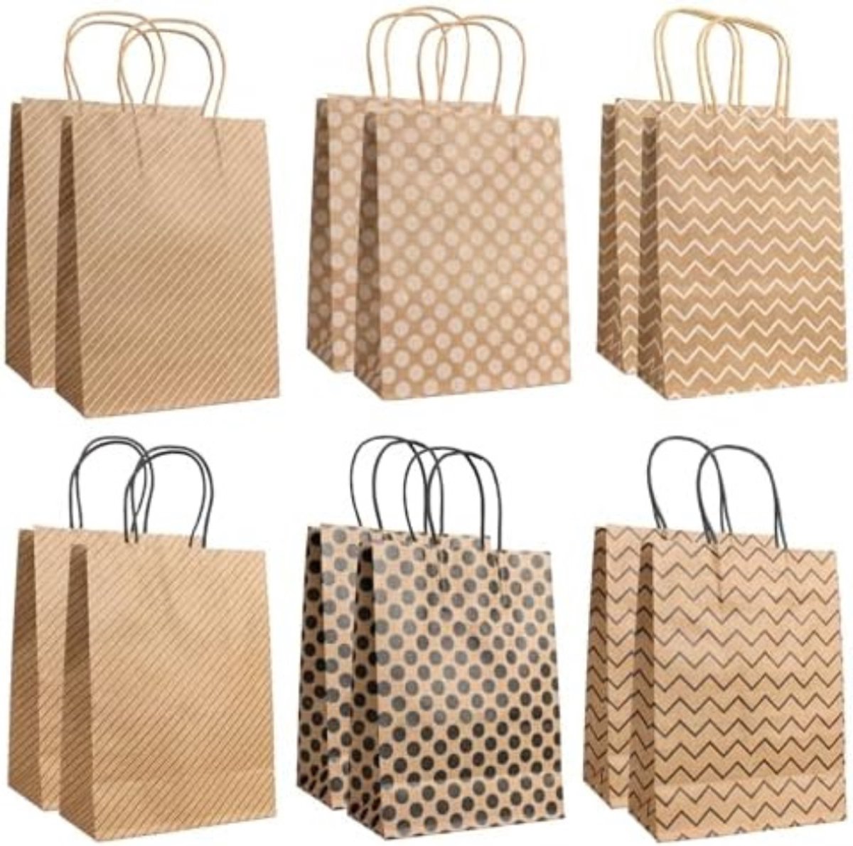 Imperatoris - Geschenktas - Bruin - Cadeauverpakking - Cadeaupapier - Cadeautasjes - Papieren Tassen - Gift Bag - Met Handvat - Kraft Tas - 22 x 16 x 8 cm - 12 Stuks