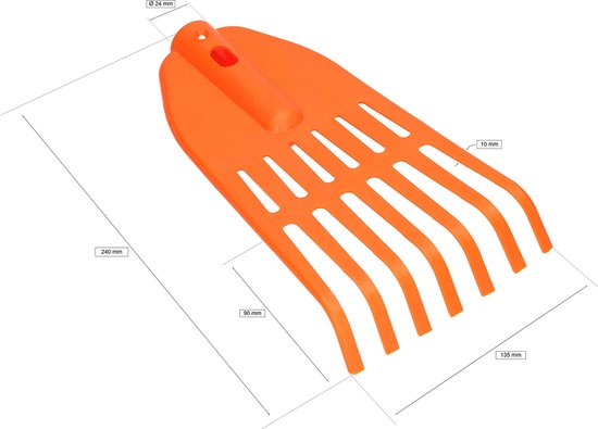 KOTARBAU Bladhark, kunststof, 7 tanden, zonder steel, oranje van KOTARBAU — afbeelding 2