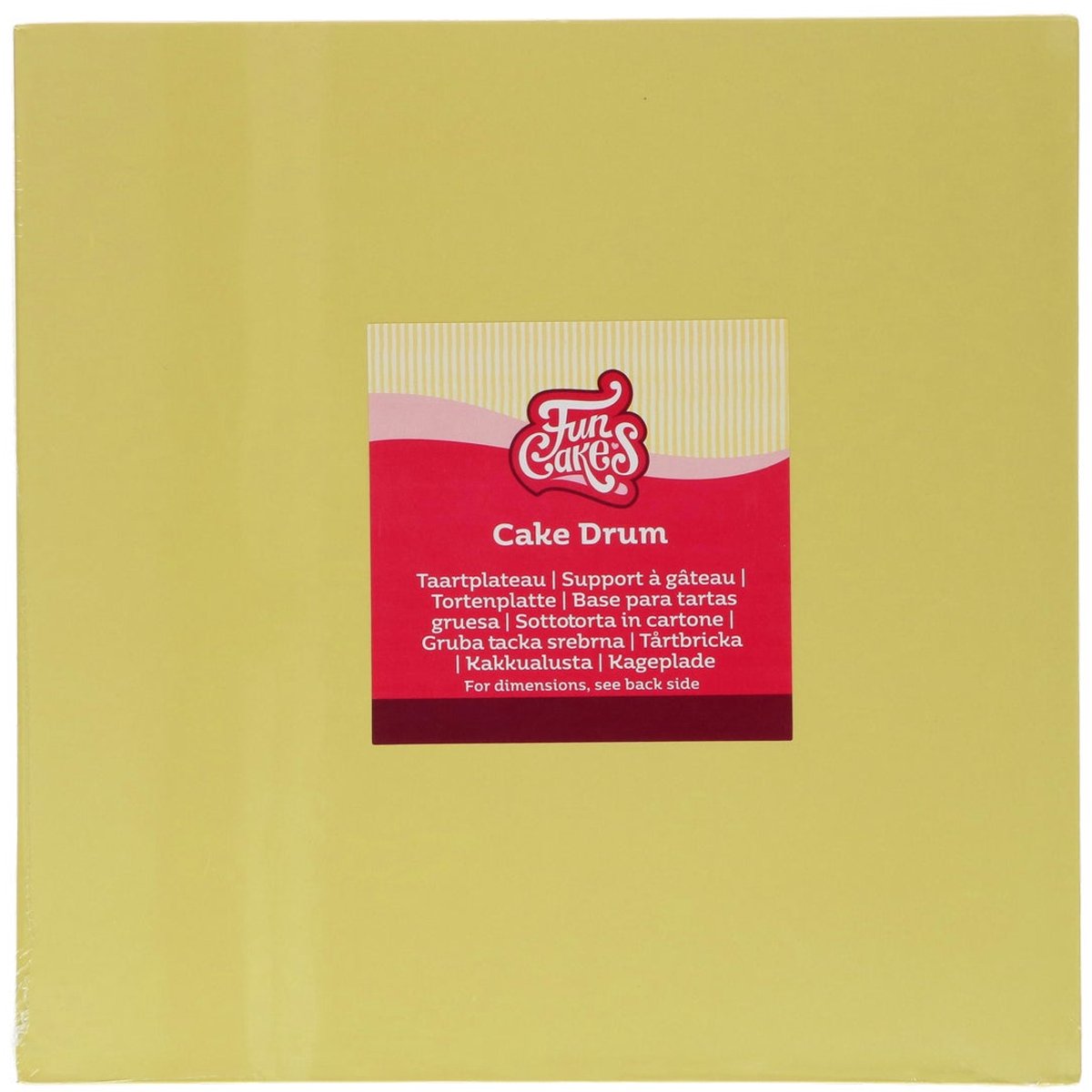 FunCakes Cake Drum Vierkant Pastel Geel 30cm