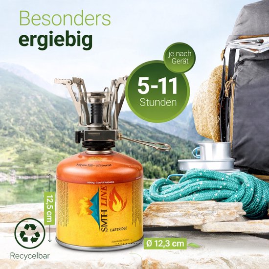 SMH LINE® Gascartridge - 12x 500g - Gascartouche - EN417 Schroefventiel - Easy Clic cartouche van SMH LINE® — afbeelding 5