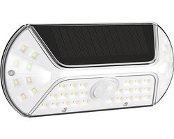 ANMI® Solar Buitenlamp Met Bewegingssensor - 40 LED Wandlamp - Wit Licht - 2 Modi Bewegingsdetectie of Schemersensor - Waterbestendig IP65 - Voor Tuin Schutting Oprit Garage