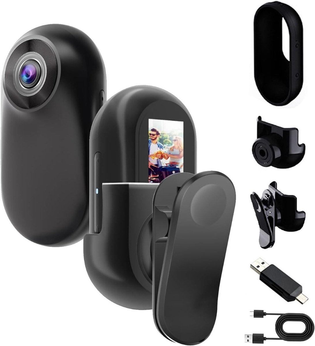 Bodycam - Action Cam - Spycam - Bewegingsdetectie - 181º Draaibare Lens - Bodycam Politie - Full HD - Zwart