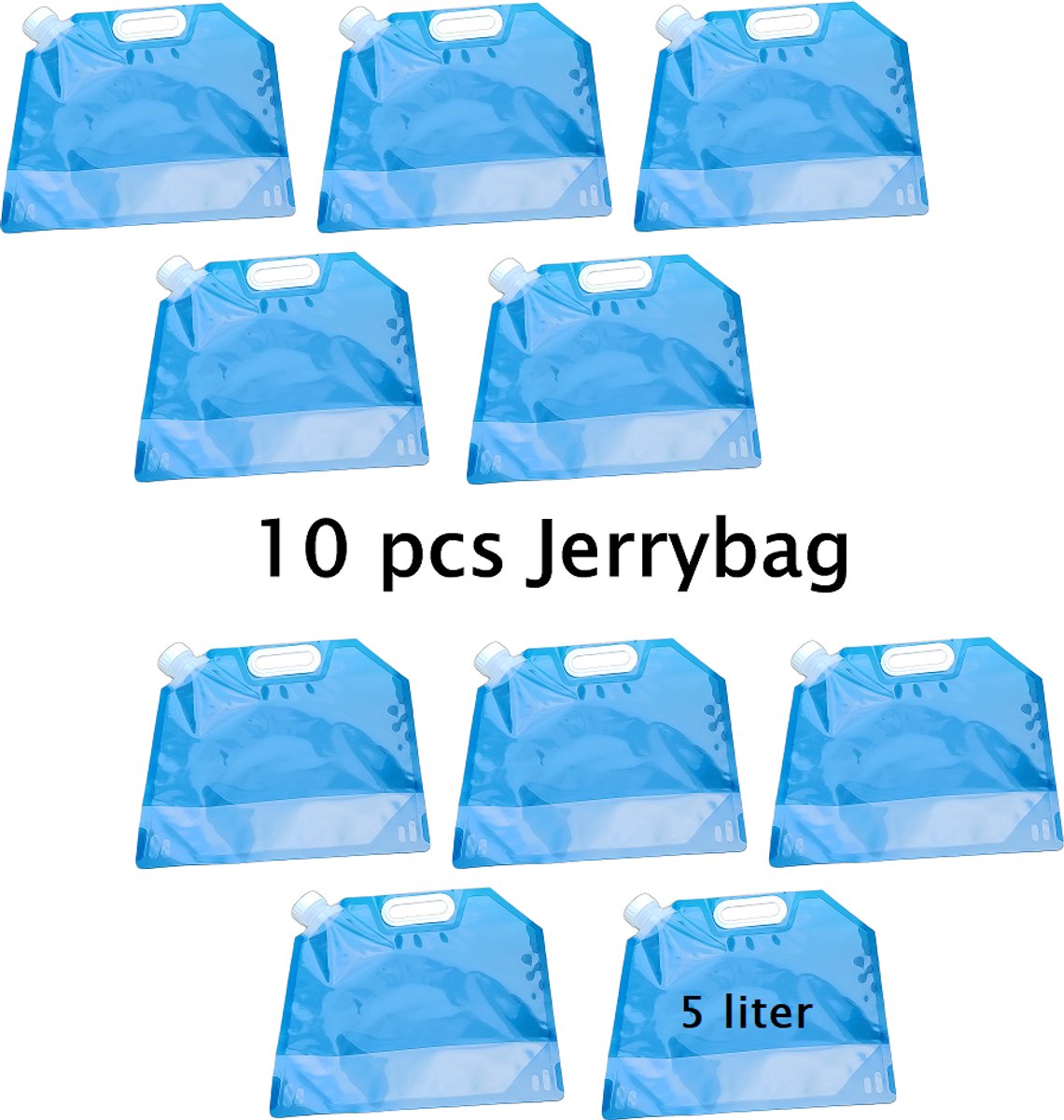 jerrycan opvouwbaar - 10 stuks 5 Liter - watertank - waterzak - water tank - festival - vloeistofverpakking