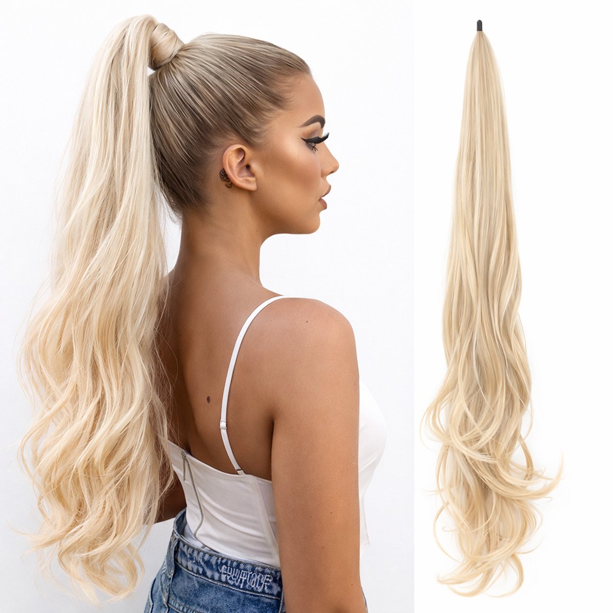 Ponytail Extensions Blond - Hairextensions - Wrap Around Paardenstaart Extension - Haarverlenging - Haarstuk - 80 cm