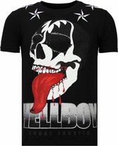 Hellboy - Rhinestone T-shirt - Zwart