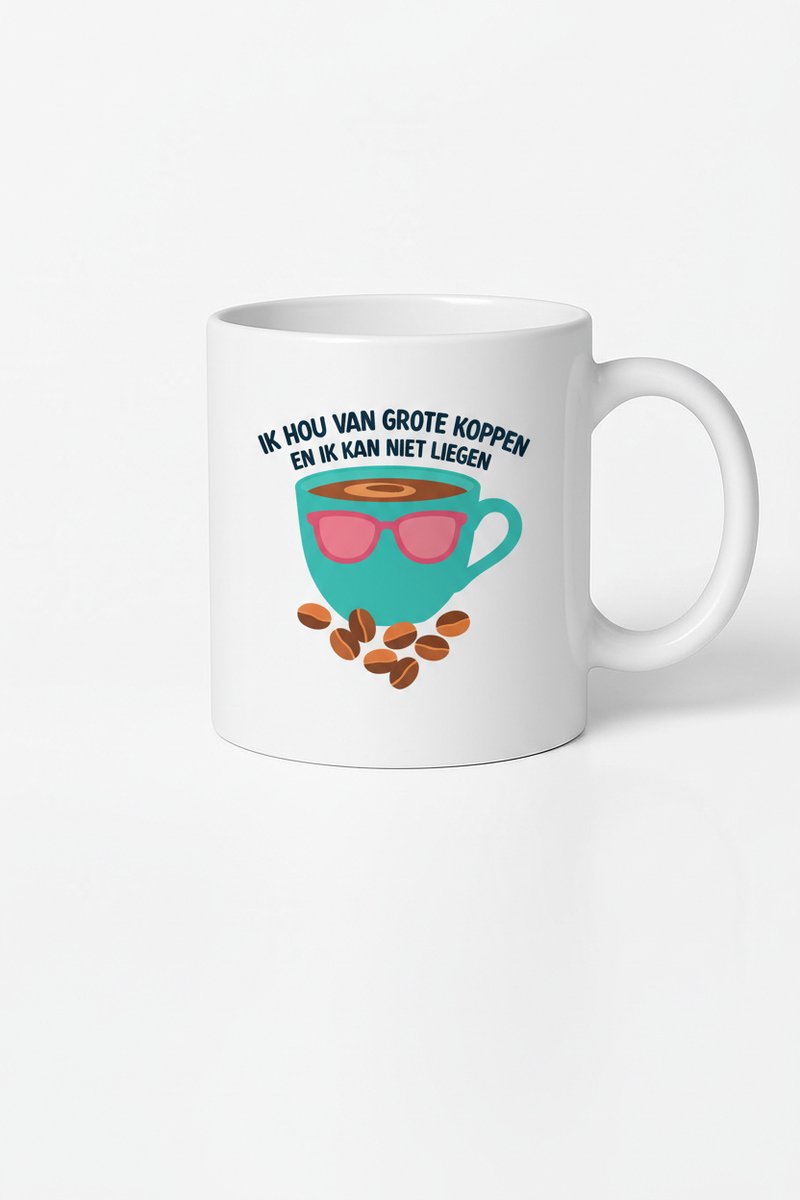 Ik Hou Van Grote Koppen Koffie Mok - Unieke Design Mok