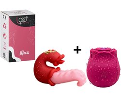 Roos Vibrator 10 standen waterproof clitoris zuigend rosé vibrator speeltjes voor vrouwen Adorime Sucking Vibrator Clitoral Suction Clot Clitoris Clit Sucker Nipple Stimulator Sex Toys Red Rose Vibrator for Women Sex