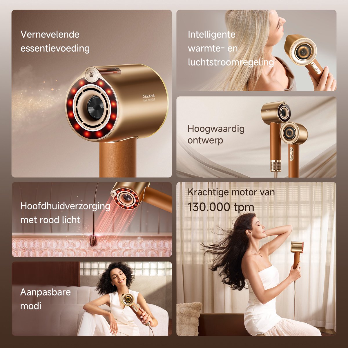 Dreame Miracle Pro Föhn met 3D-Verneveling en Rood Licht - afbeelding 3