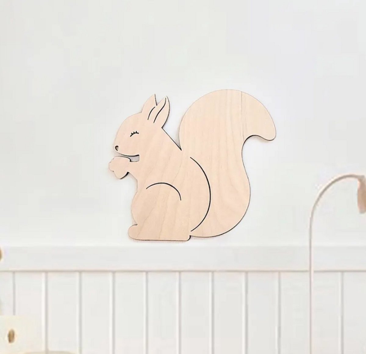 Houten eekhoorn kinderkamerdecoratie, kinderkamer muurkunst bos, babykamerdecoratie, kinderzimmer decoratie, babyzimmer/babykamer