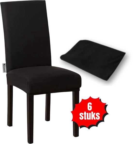 Stoelhoezen - Eetkamerstoel Hoes - 6 Stuks - Zwart - Bescherm stijlvol je stoelen