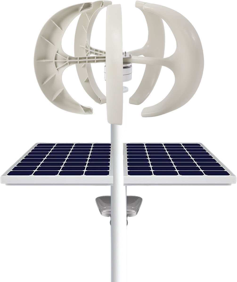 Verticale Windturbine 600W (24V) – 5 bladen, stil windmolen