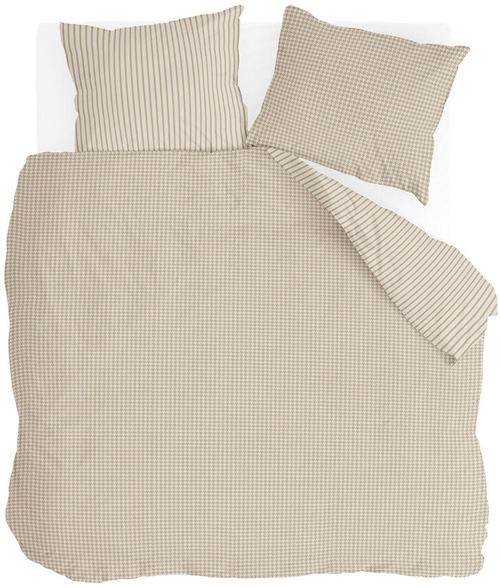 Walra Dekbedovertrek Cozy Blocks - 200x220 - 100% Katoen (BCI) - Zand
