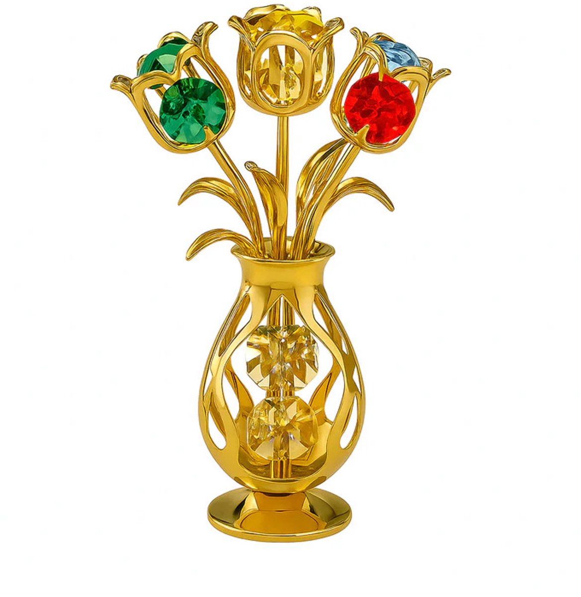 Bos bloemen versierd met Swarovski®-kristallen 24-karaats verguld