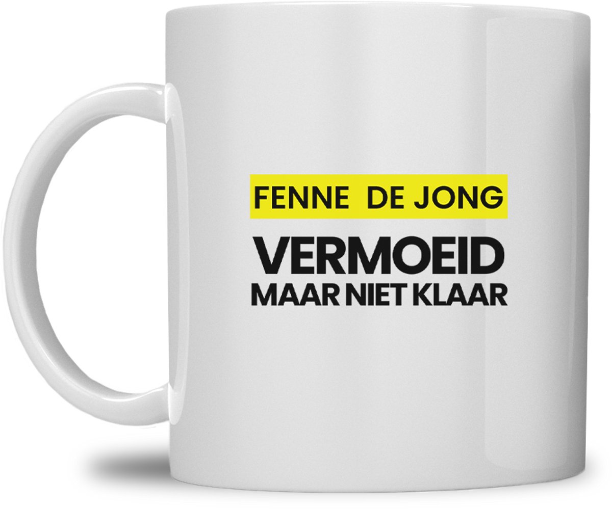 fitgirl mok | gepersonaliseerd met naam | vermoeid maar niet klaar | wit | speciaal voor de hyrox liefhebbers | fit girl gym