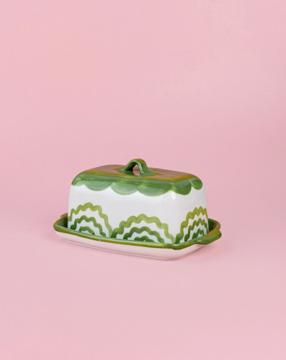 Botervloot - Raices - Groen Wit - Kookliefhebber - Handmade - Keramisch - Raspen - Schaven - Vegan - Vintage