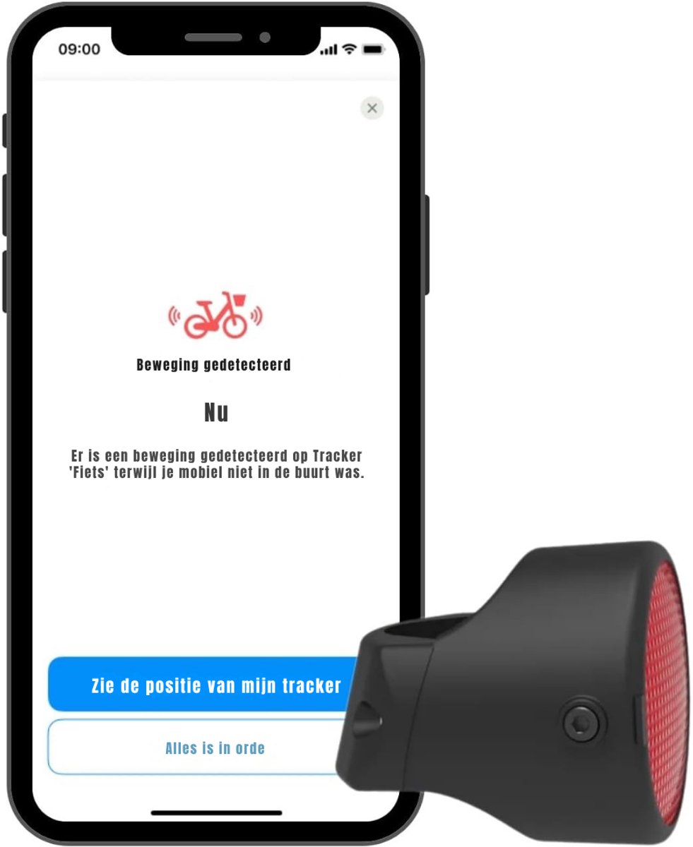 RONN® GPS Tracker fiets - GPS Tracker - GPS Trackers - Zwart/Rood - 7cm x 6cm x 6cm