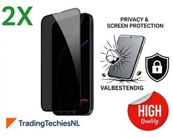 Privacy Screen Protector iPhone 13 Mini – 2 Stuks Duo Pack – Anti-Spy Beschermglas, 9H Gehard Glas, Anti-shock, Krasbestendig, Case-Friendly