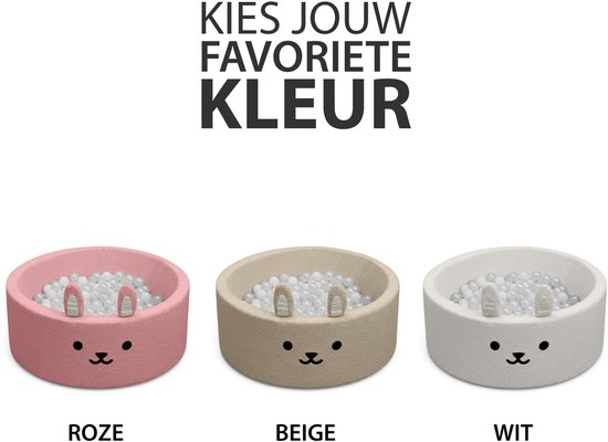 Liefjes & Co Fluffy Beige Konijn Ballenbak Met 200 Ballen - Baby & Kinder Ballenbad - Zacht Foam - Speelgoed van Liefjes & Co — afbeelding 3