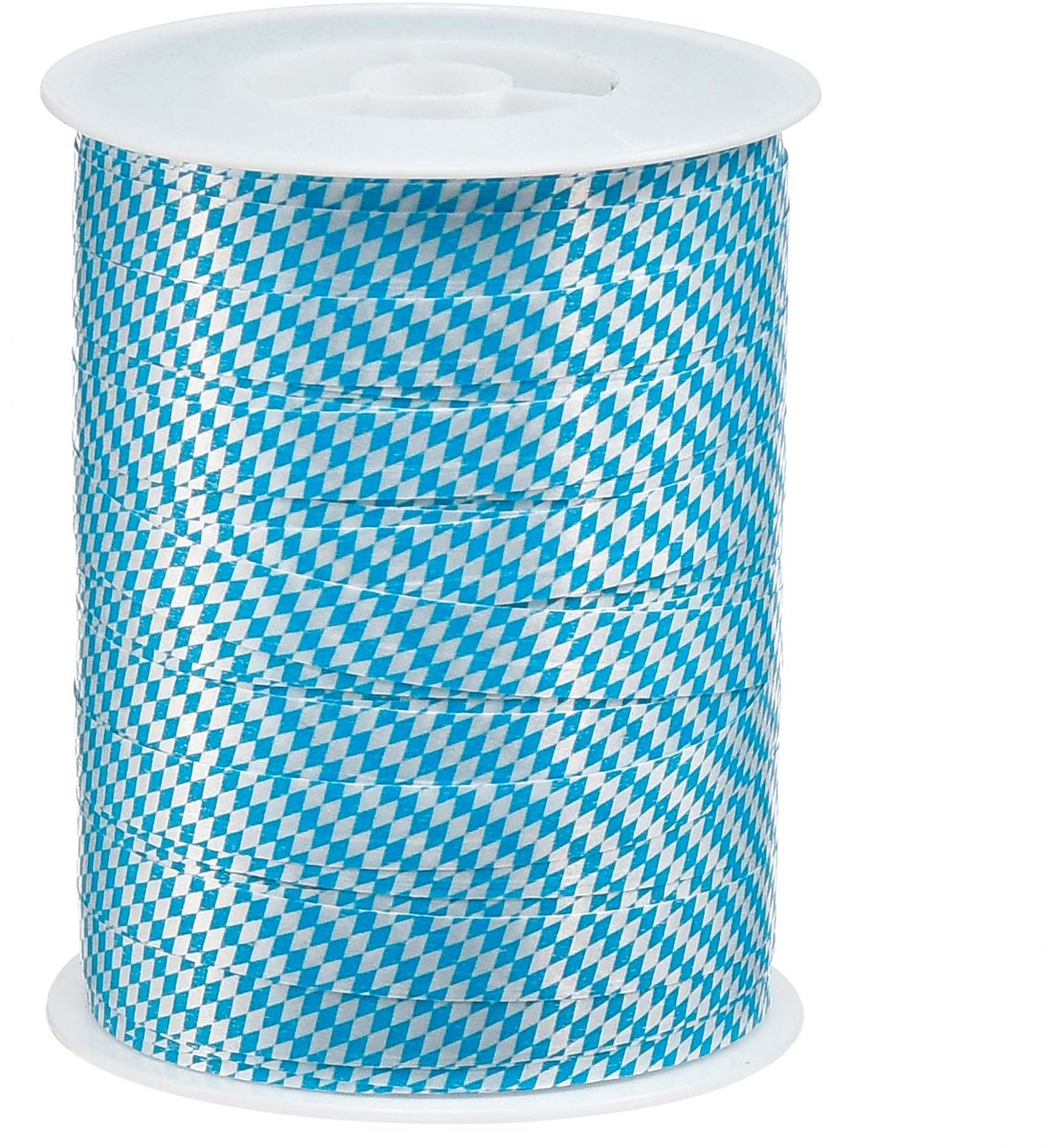 Decoratief lint krullint Oktoberfest blauw-wit 10mm 250m