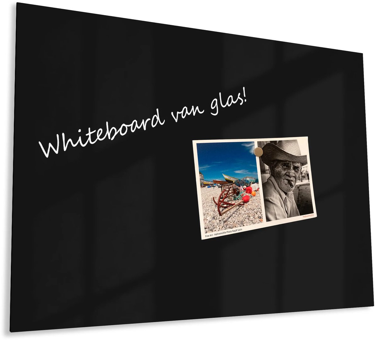 Mydesignglas Glazen Whiteboard - Gehard Glas - Magneetbord - Memobord - Magnetisch - Krasbestendig - Frameless - 60x40cm - Zwart