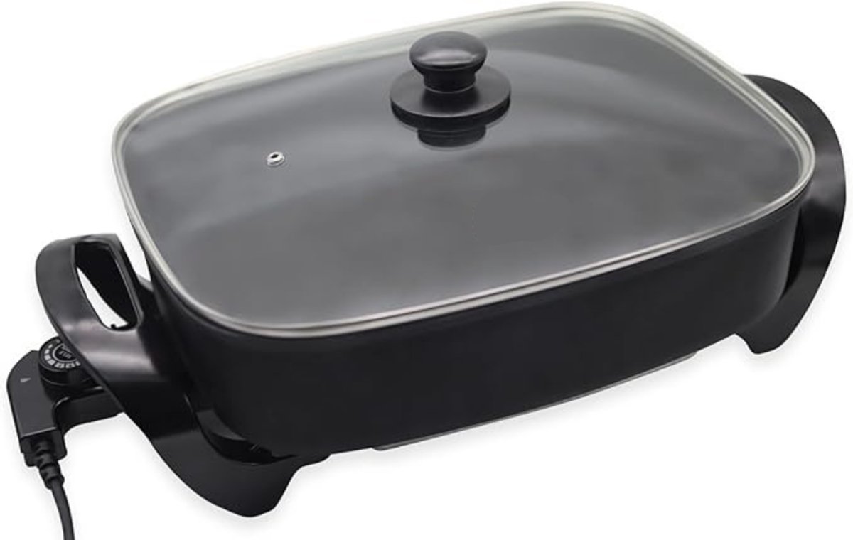 RONN® Partypan - Airfryer -Hapjespan - makkelijke schoon te maken - Diameter 32 cm - Zwart - 8cm x 38cm x 30cm